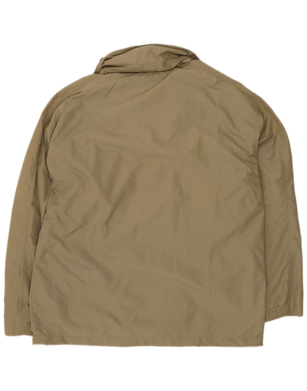 Diadora Mens Hooded Rain Jacket UK 40 Large Khaki Sports