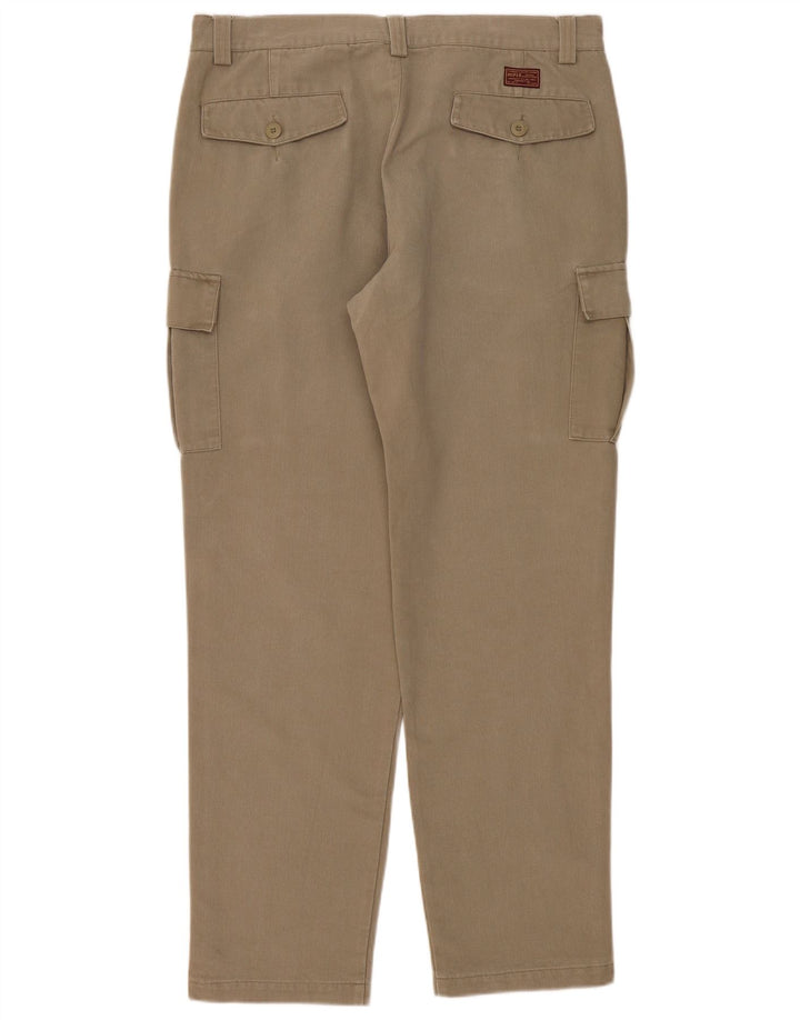 Rifle Mens Straight Cargo Trousers W38 L34 Beige Cotton