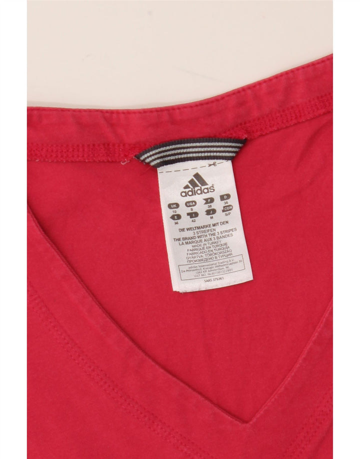Adidas Womens Vest Top UK 10 Small Red Cotton