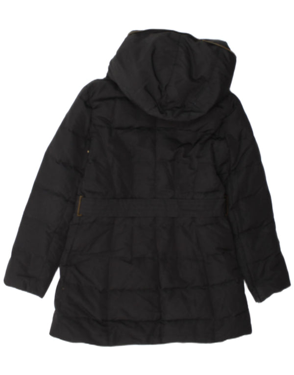 Zara Womens Hooded Padded Coat UK 14 Large Black