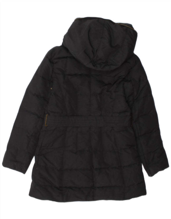 Zara Womens Hooded Padded Coat UK 14 Large Black