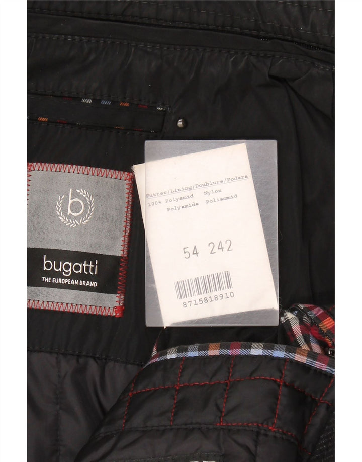 Bugatti Mens Overcoat EU 54 2XL Black Virgin Wool