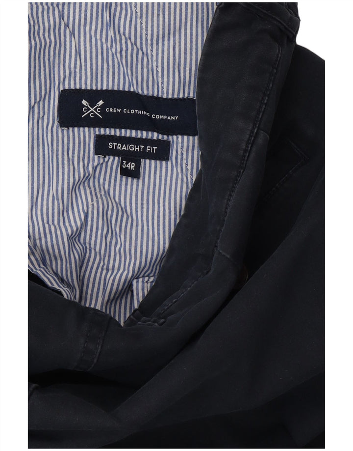 CREW CLOTHING Mens Straight Chino Trousers W34 L32  Navy Blue