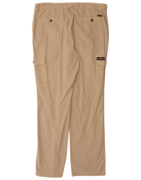 Carrera Mens Straight Cargo Trousers IT 56 3XL W40 L34 Beige Cotton