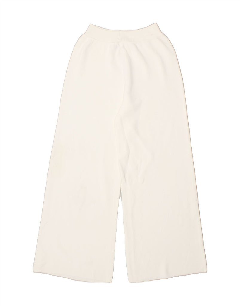 LUISA SPAGNOLI Womens Wide Leg Trousers Small W26 L27  White Viscose Vintage Luisa Spagnoli and Second-Hand Luisa Spagnoli from Messina Hembry 