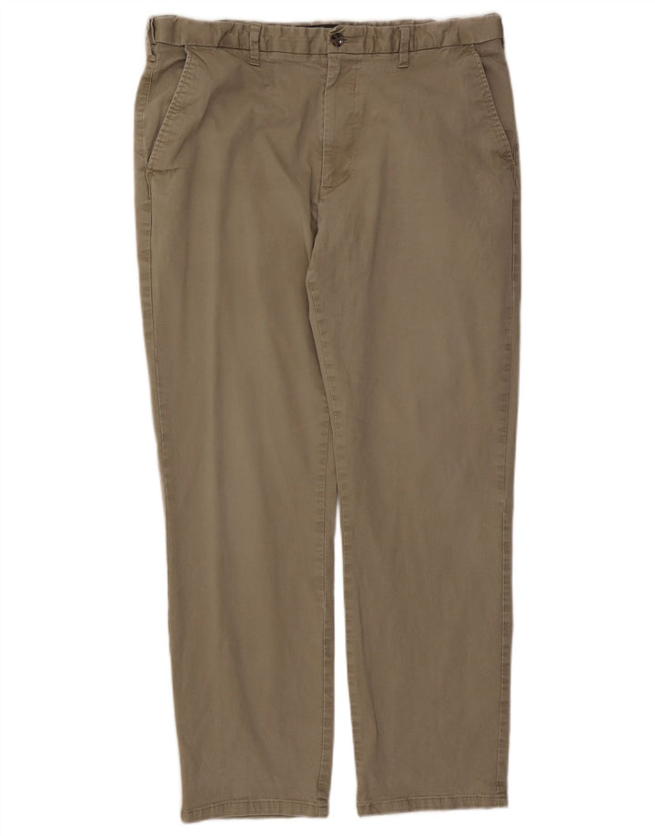 Marks & Spencer Mens Straight Regular Chino Trousers W38 L29 Beige Cotton