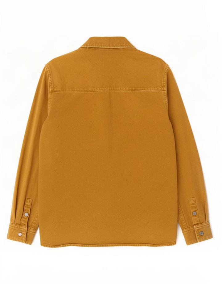 Zara Mens Relaxed Fit Denim Shirt Small Yellow