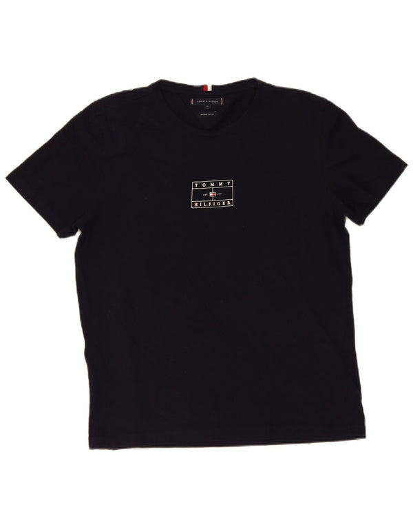 Tommy Hilfiger Mens Graphic T-Shirt Top XL Black Cotton