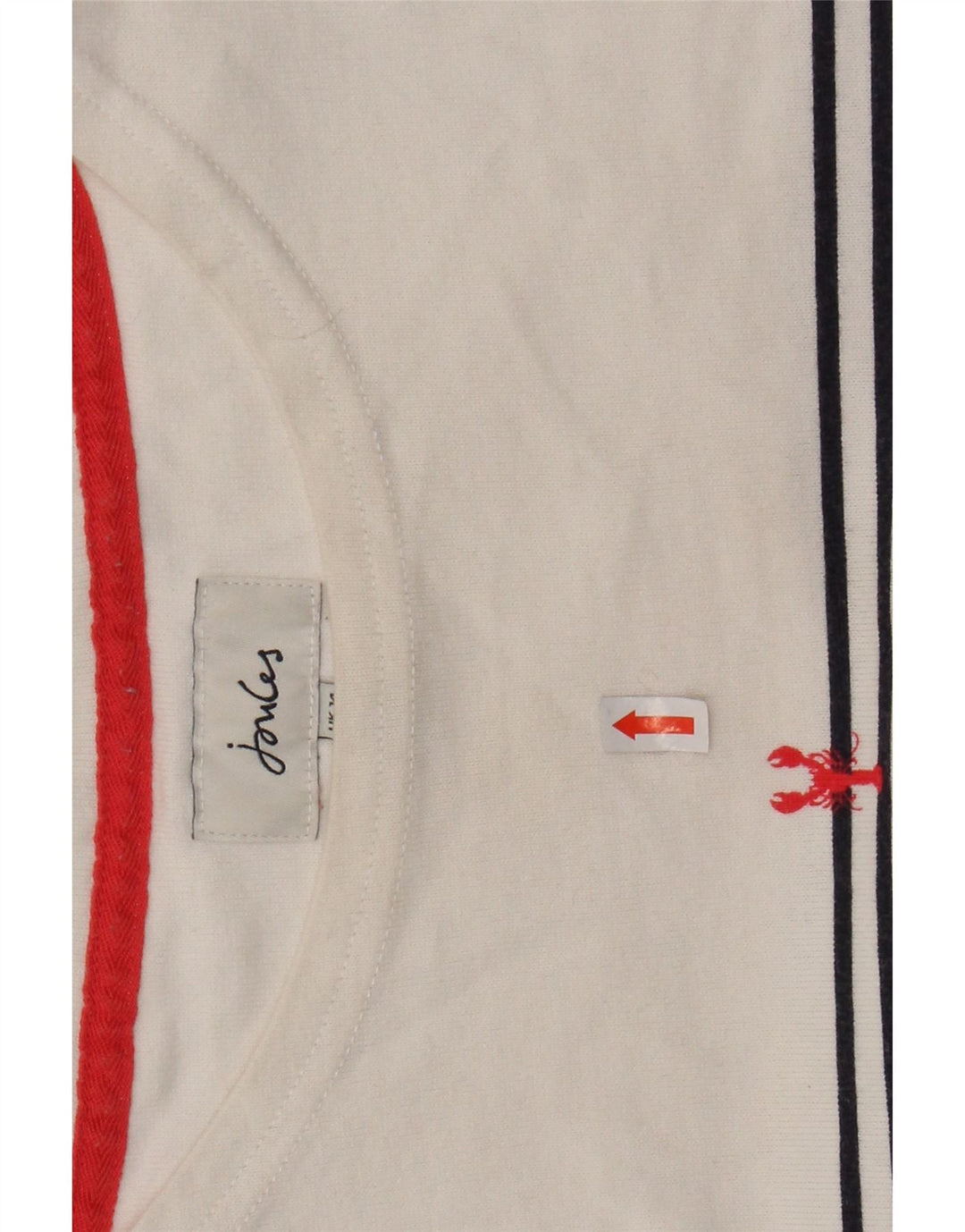 JOULES Womens Top Long Sleeve UK 14 Large White Striped