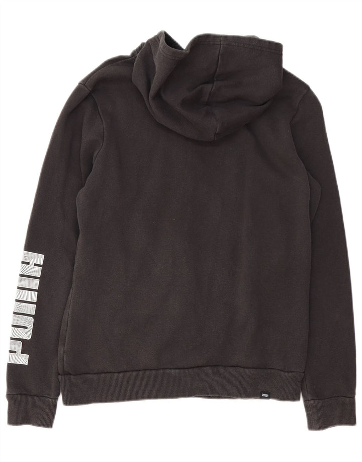 Puma Womens Graphic Zip Hoodie Sweater UK 14 Medium Black