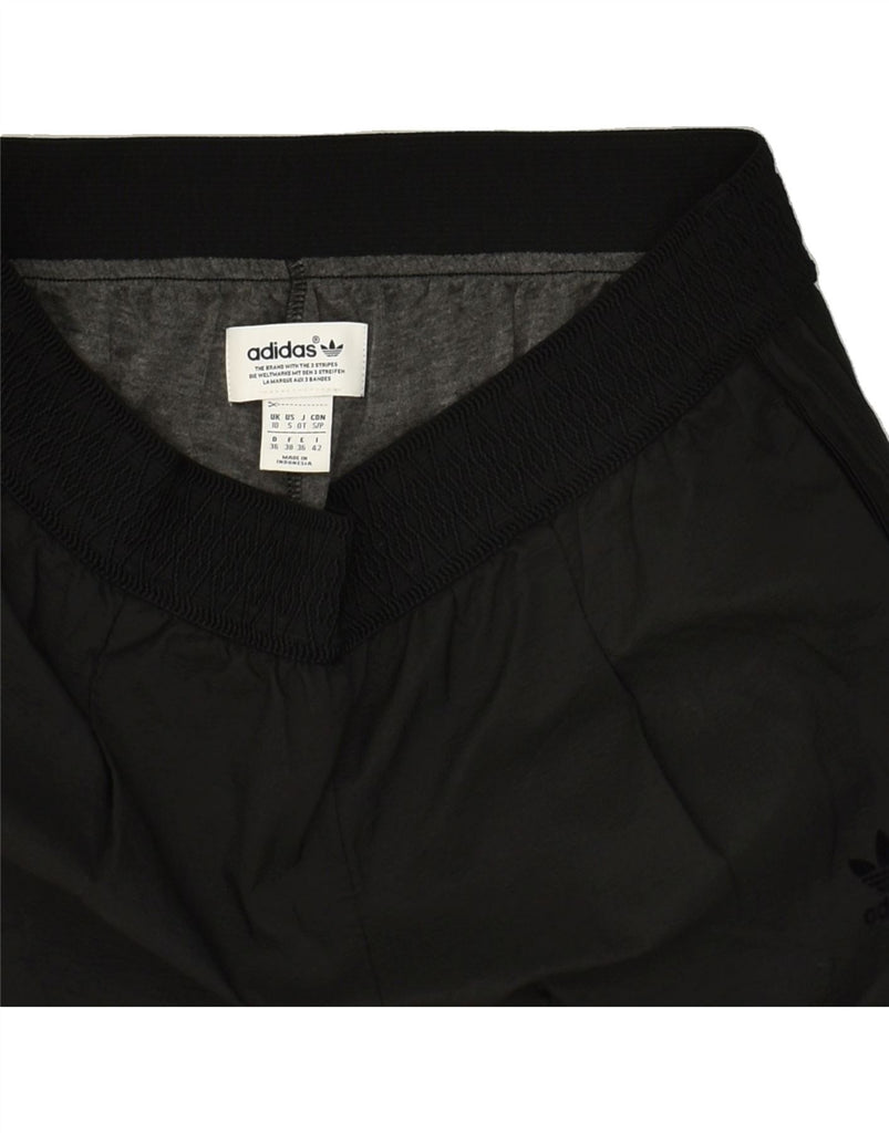 ADIDAS Womens Sport Shorts UK 10 Small Black Nylon Vintage Adidas and Second-Hand Adidas from Messina Hembry 