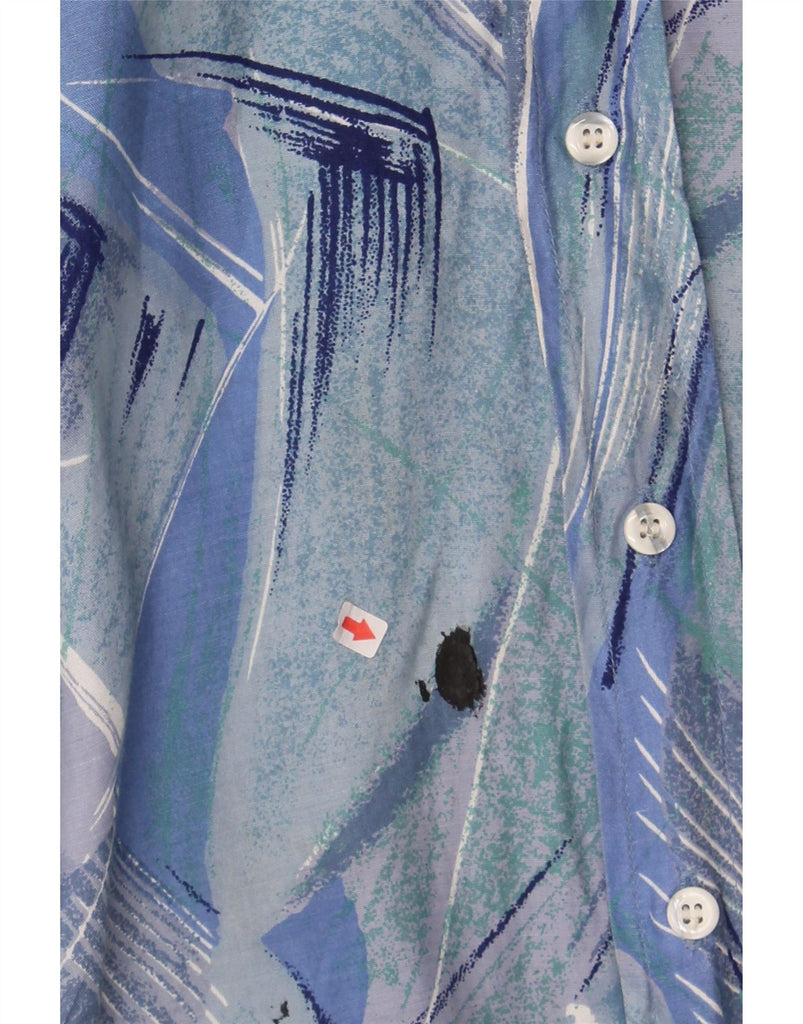 VINTAGE Mens Abstract Pattern Shirt XL Blue Viscose Vintage Vintage and Second-Hand Vintage from Messina Hembry 