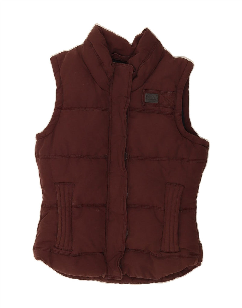 SUPERDRY Womens Padded Gilet UK 14 Medium Brown Cotton Vintage Superdry and Second-Hand Superdry from Messina Hembry 
