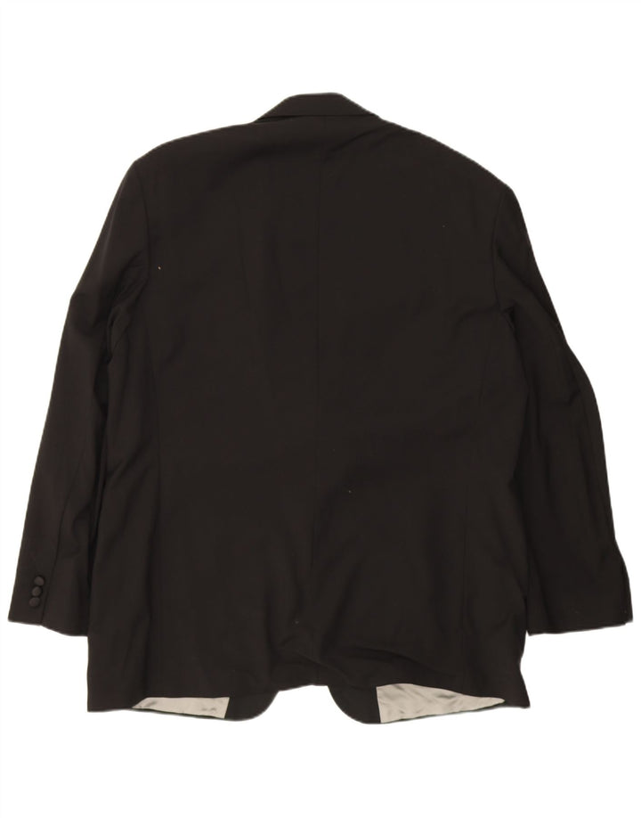 Marks & Spencer Mens 2 Button Blazer Jacket UK 42 XL Black New Wool