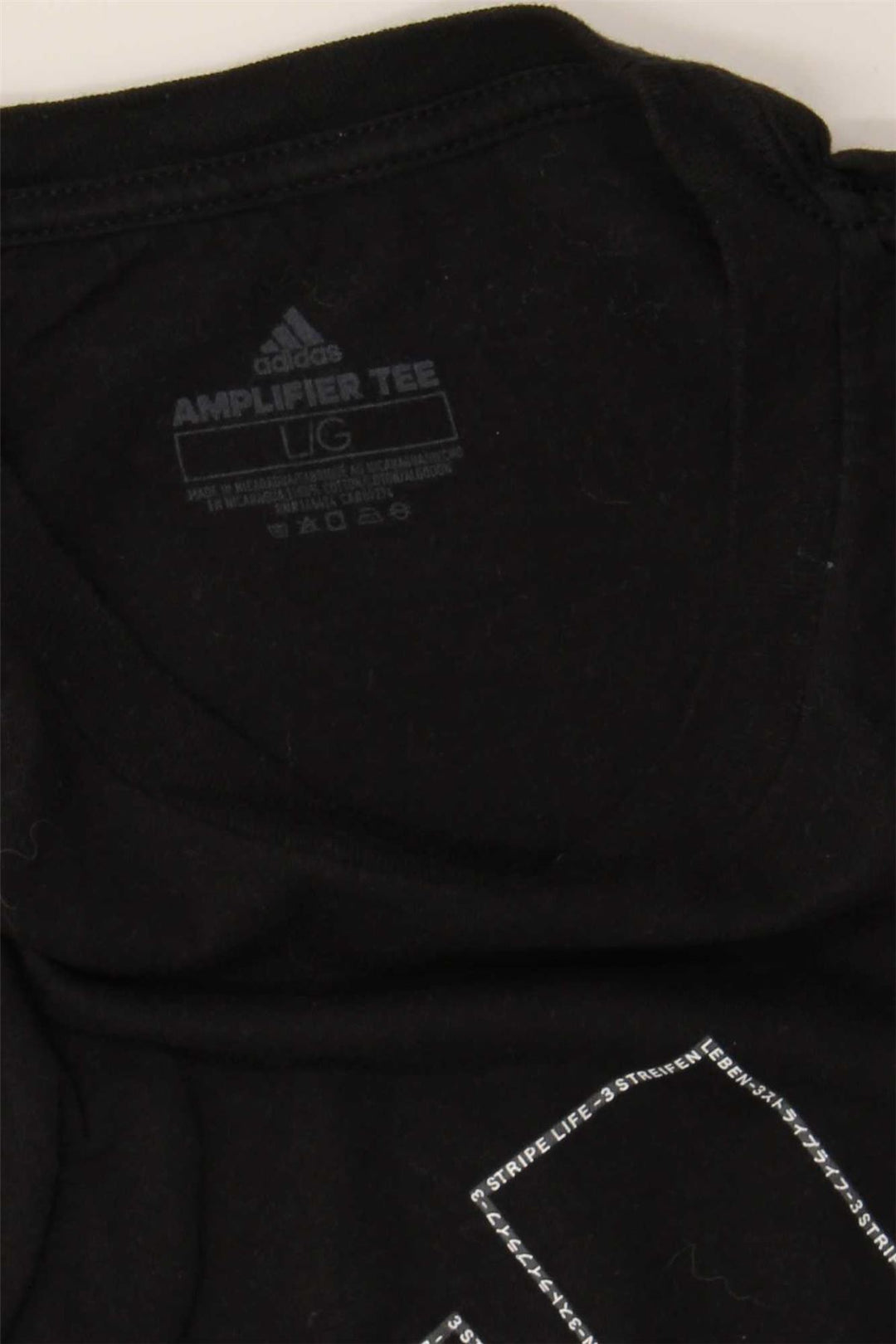 ADIDAS Mens Graphic T-Shirt Top Large Black Cotton