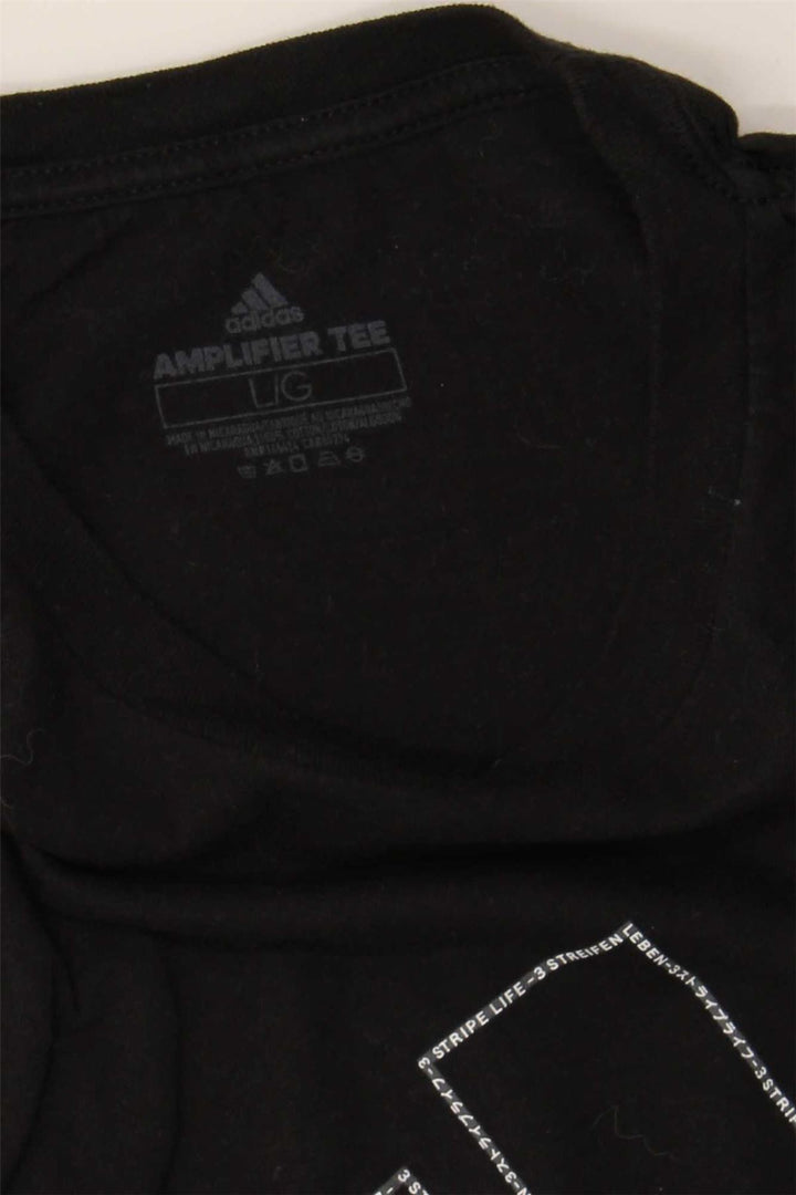ADIDAS Mens Graphic T-Shirt Top Large Black Cotton