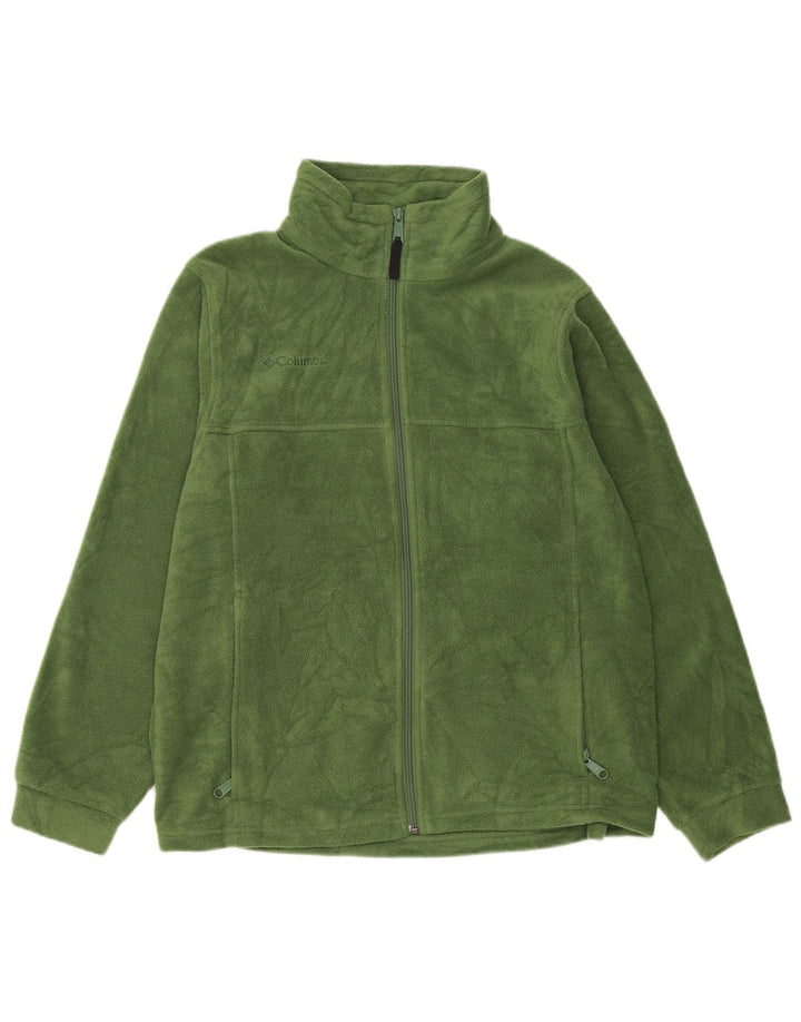 Columbia Girls Fleece Jacket 14-15 Years Green Polyester