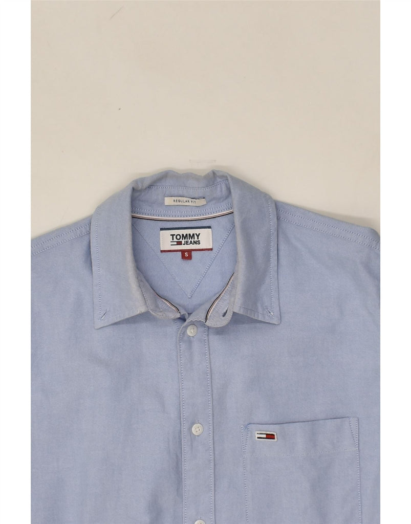 TOMMY HILFIGER Mens Regular Fit Shirt Small Blue Cotton | Vintage Tommy Hilfiger | Thrift | Second-Hand Tommy Hilfiger | Used Clothing | Messina Hembry 