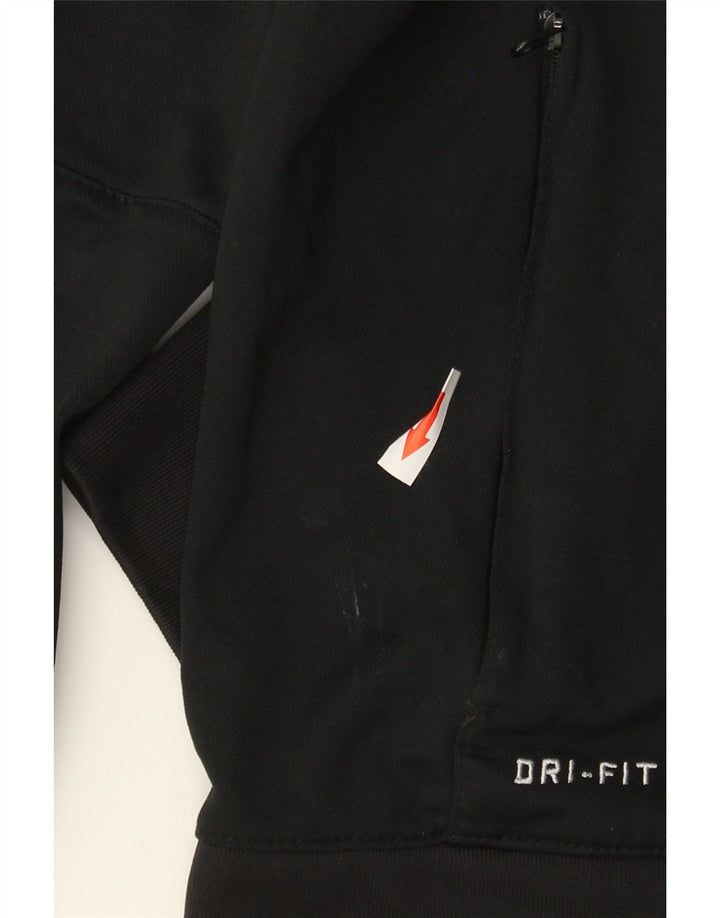 Nike Mens Dri Fit Tracksuit Top Jacket Small Black Colourblock Polyester