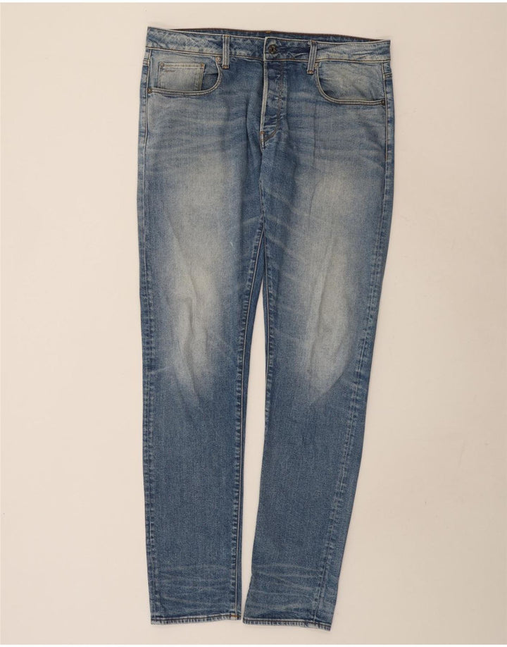 G-Star Mens 3301 Slim Jeans W36 L38 Blue Cotton