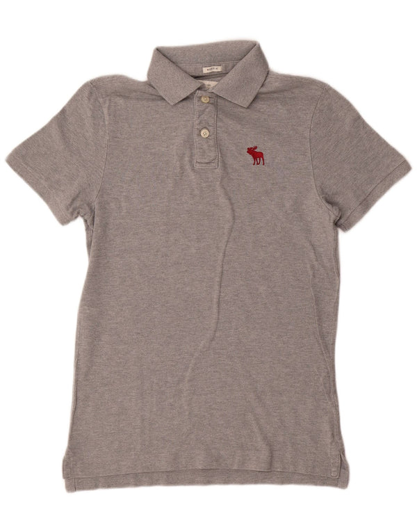 Abercrombie & Fitch Mens Muscle Polo Shirt Medium Grey Cotton