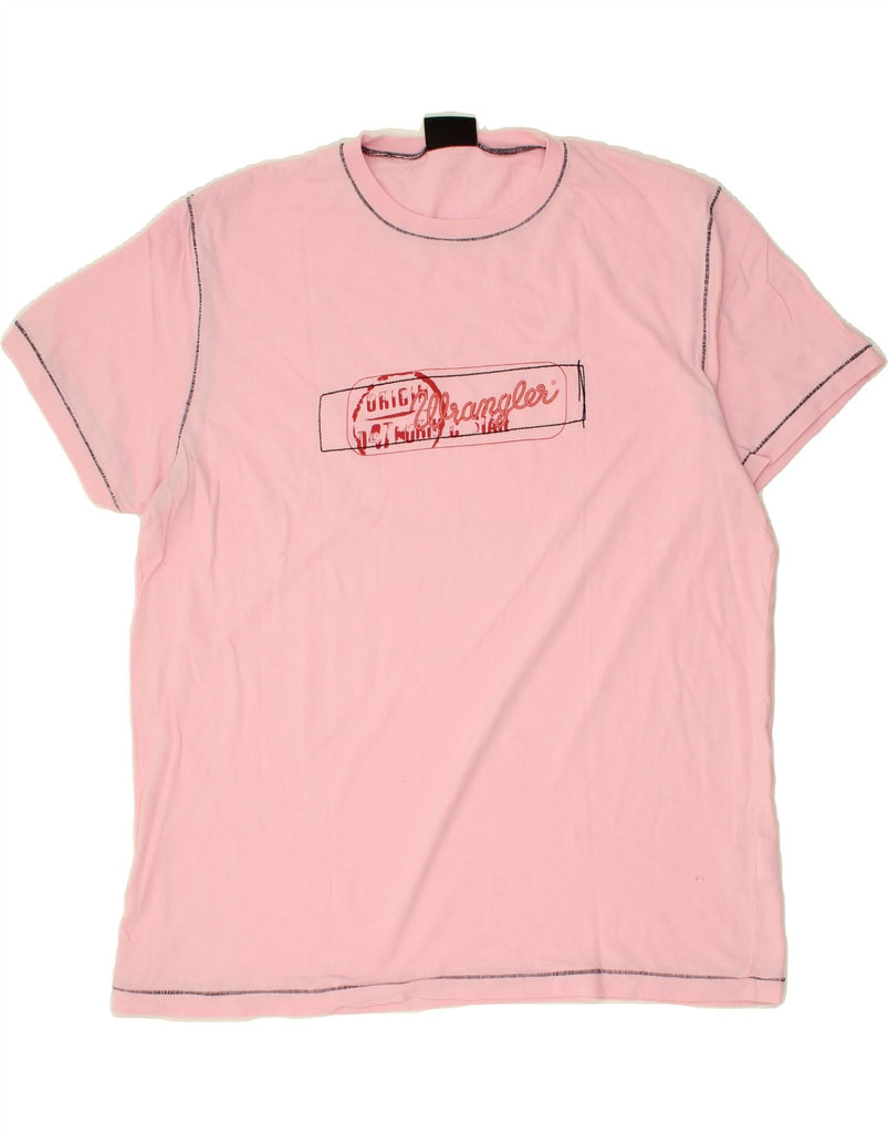 WRANGLER Womens Graphic T-Shirt Top UK 20 2XL Pink Cotton | Vintage Wrangler | Thrift | Second-Hand Wrangler | Used Clothing | Messina Hembry 