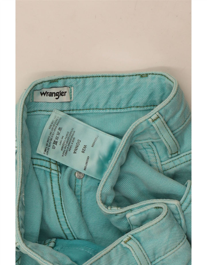 WRANGLER Womens Denim Shorts W28 Medium Turquoise Cotton