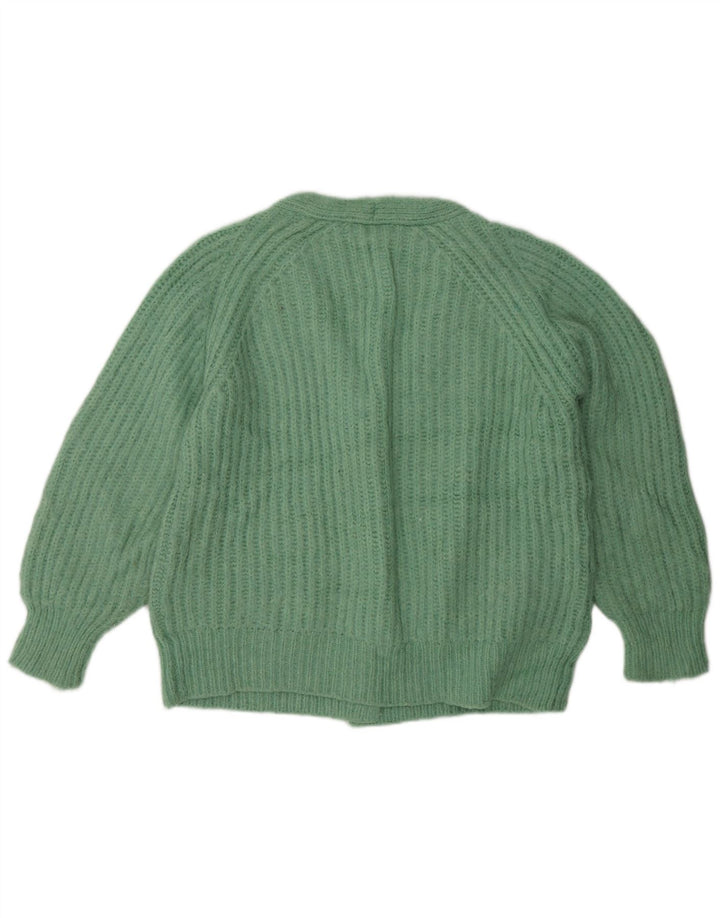 Oasis Womens Loose Fit Cardigan Sweater UK 14 Medium Green Polyester