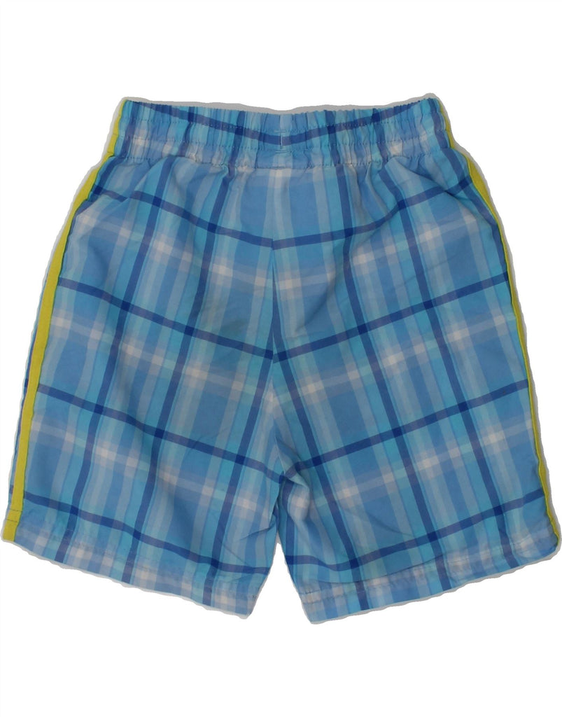 ADIDAS Boys Sport Shorts 2-3 Years W20  Blue Check Polyester | Vintage Adidas | Thrift | Second-Hand Adidas | Used Clothing | Messina Hembry 