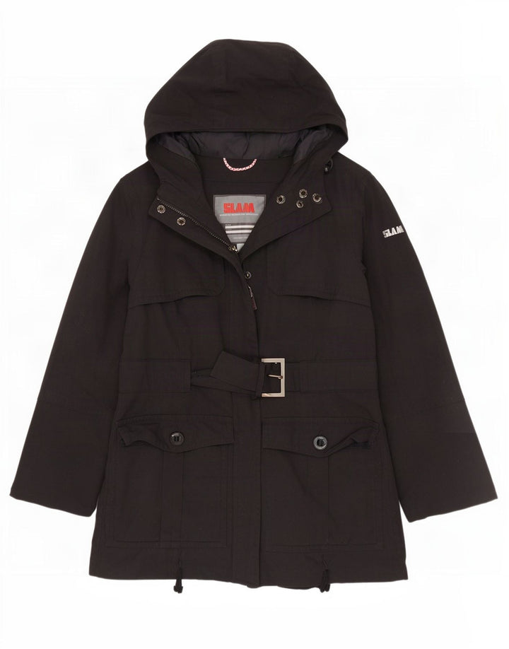 Slam Womens Hooded Parka Jacket UK 18 XL Black Nylon