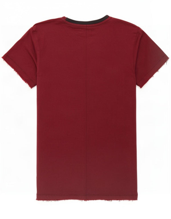 Jack & Jones Mens T-Shirt Top Small Burgundy Cotton