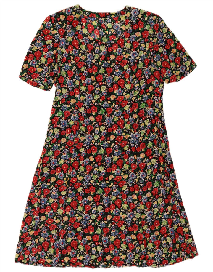 Vintage Womens A-Line Dress UK 14 Medium Multicoloured Floral