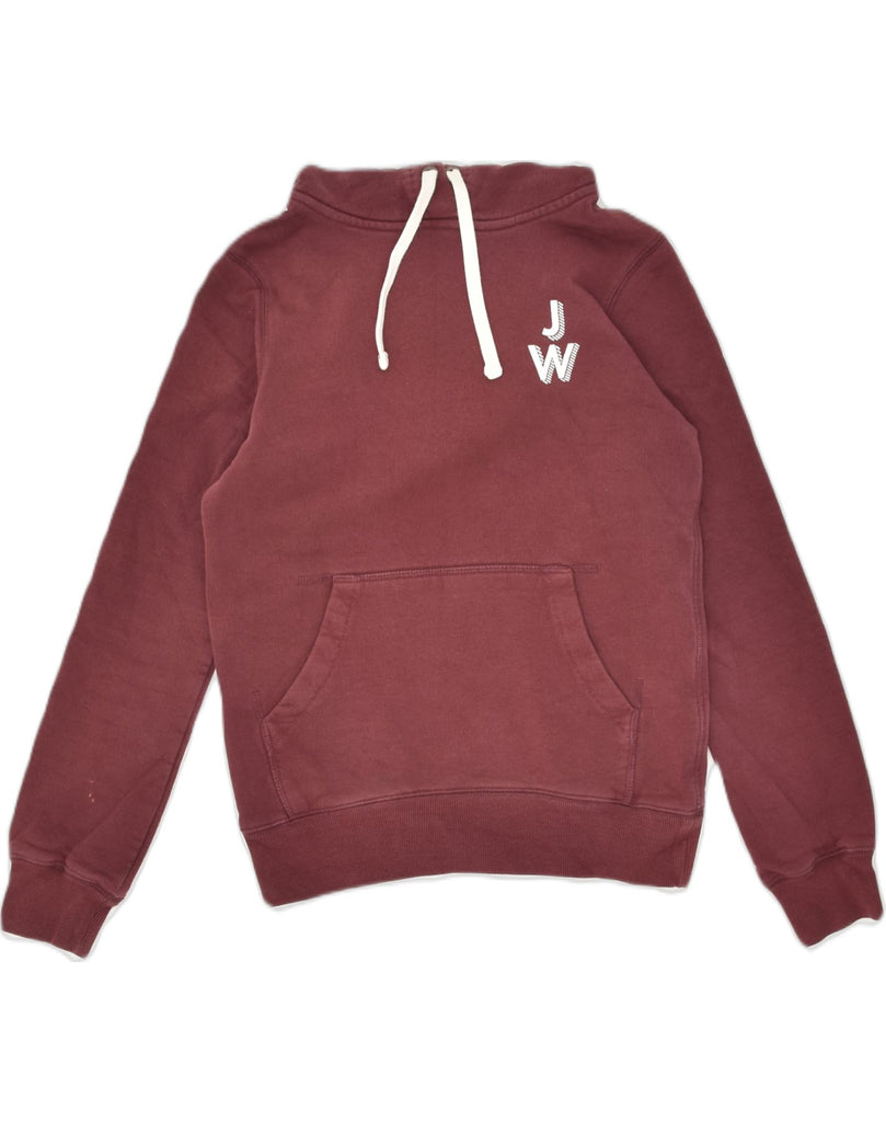 JACK WILLS Womens Graphic Hoodie Jumper UK 6 XS Maroon Cotton | Vintage Jack Wills | Thrift | Second-Hand Jack Wills | Used Clothing | Messina Hembry 