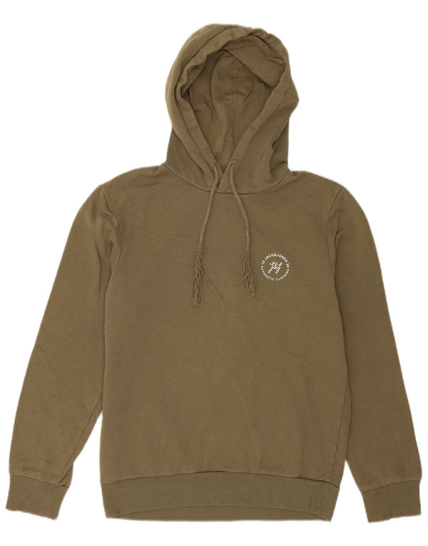 Jack & Jones Mens Regular Fit Hoodie Jumper Small Green Cotton