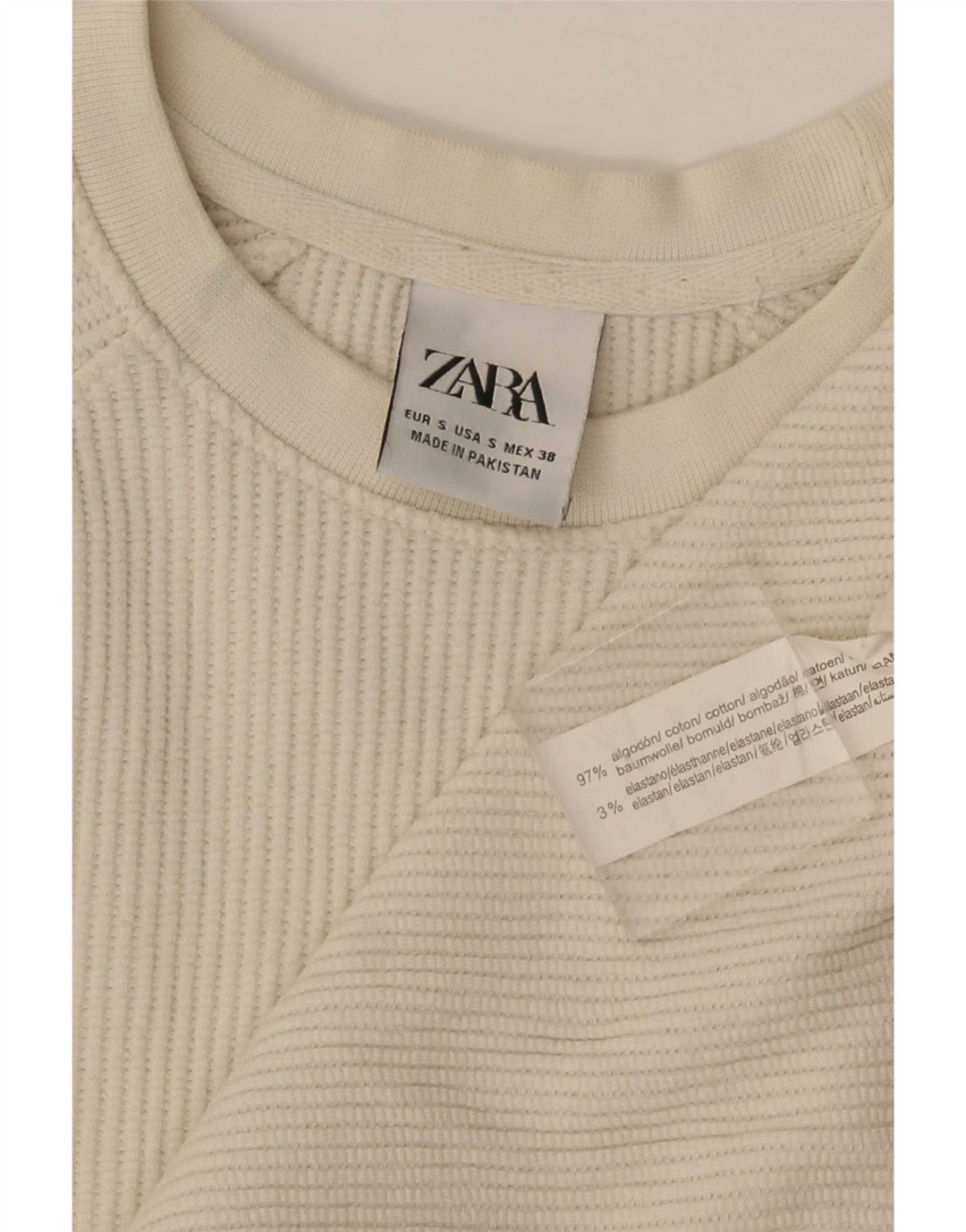 Zara Mens T-Shirt Top Small White Cotton