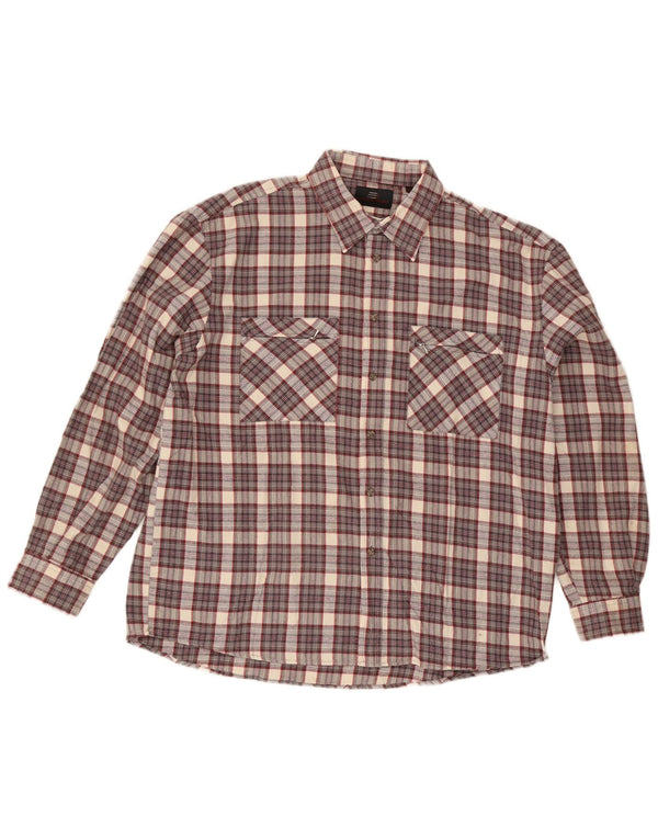 European Project Mens Flannel Shirt 2XL Multicoloured Check Cotton