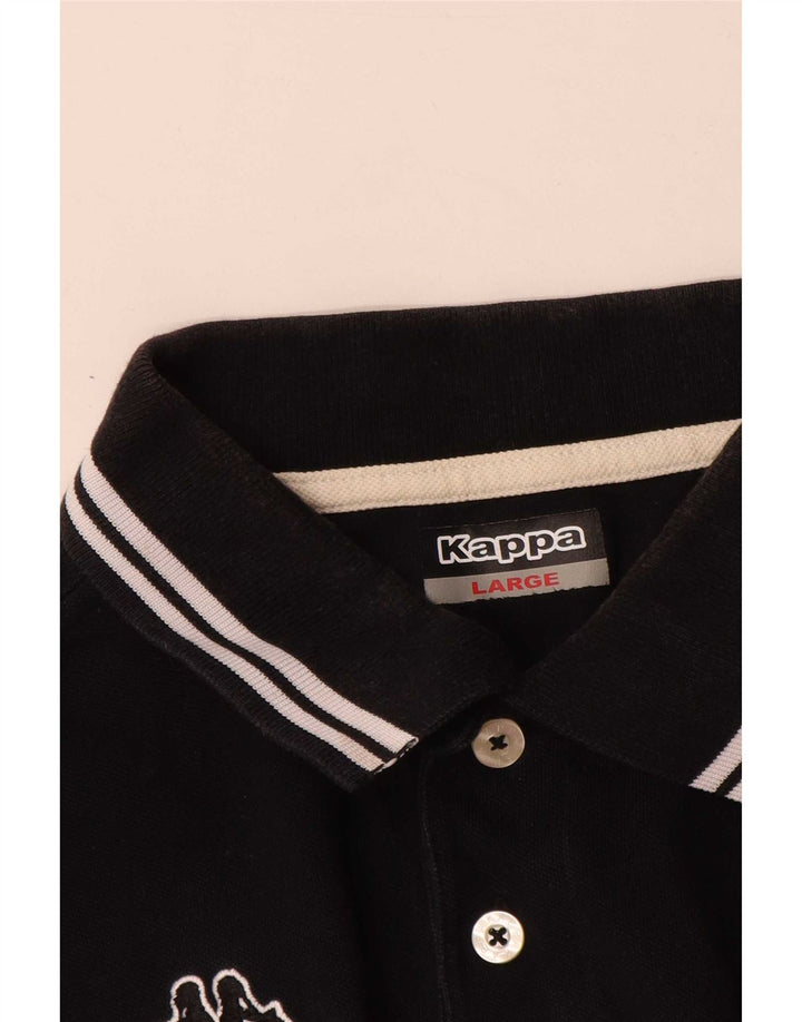 Kappa Mens Polo Shirt Large Black Striped