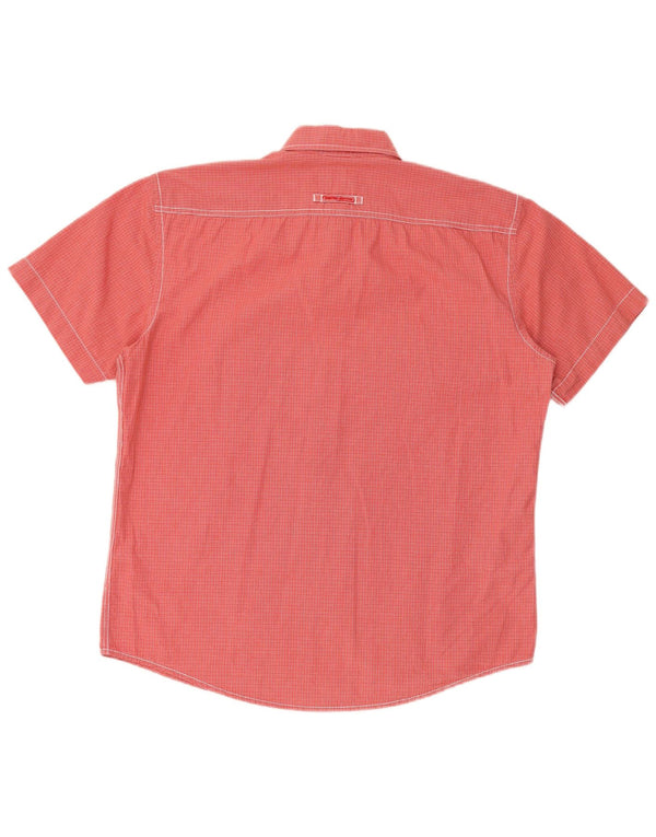 Camel Active Mens Short Sleeve Shirt Large Red Check Cotton