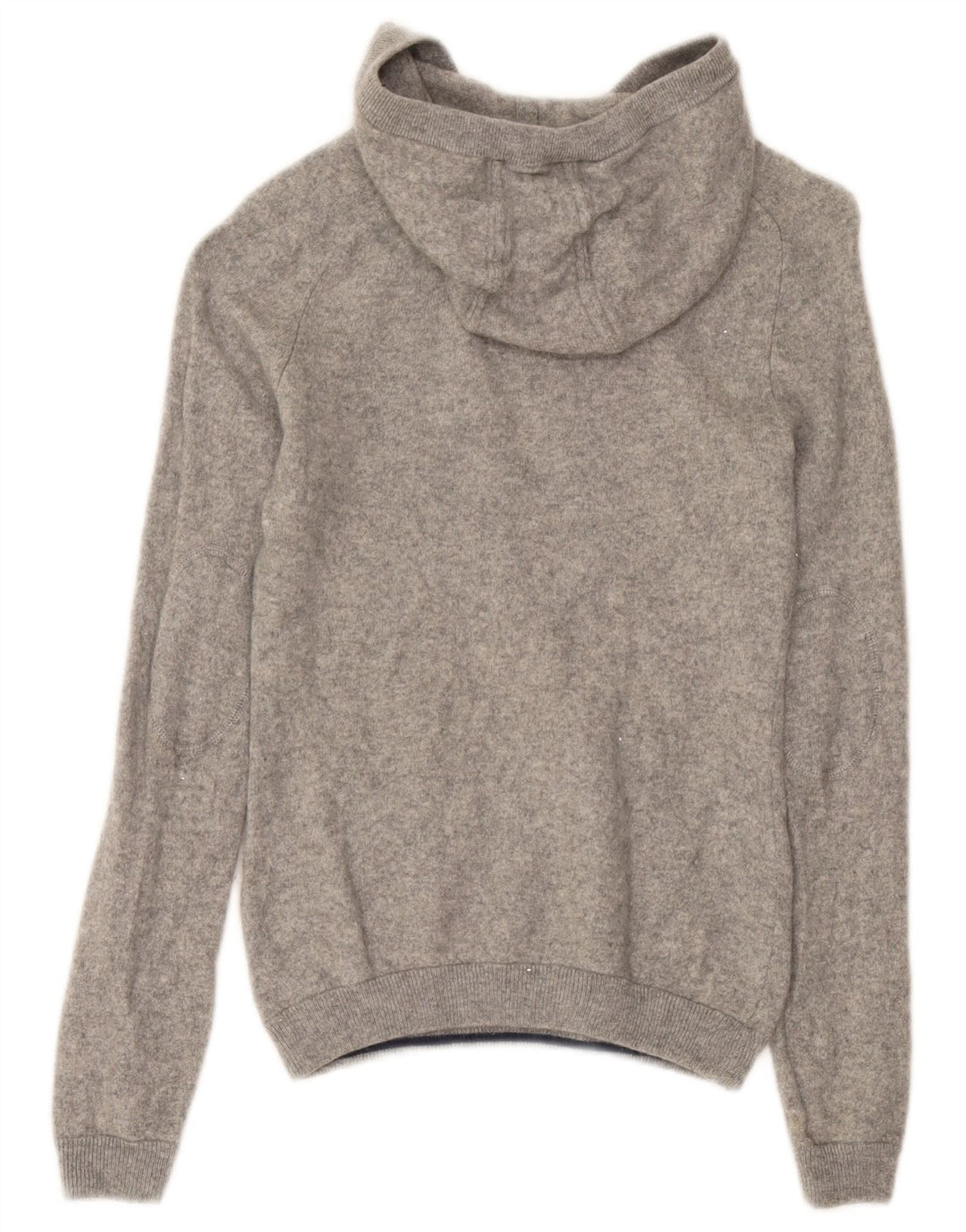 JACK WILLS Womens Crop Hooded Jumper Sweater UK 12 Medium  Grey Cashmere