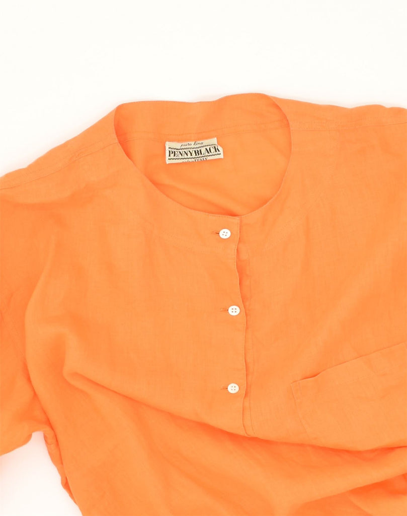 PENNY BLACK Womens Pullover Shirt Blouse UK 16 Large Orange Linen | Vintage Penny Black | Thrift | Second-Hand Penny Black | Used Clothing | Messina Hembry 