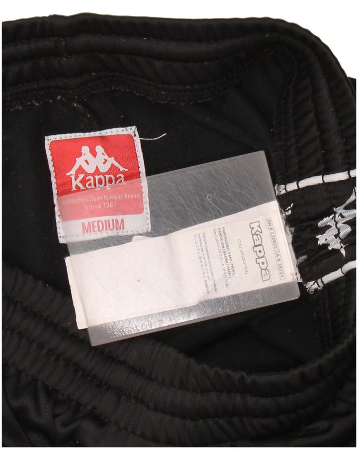 KAPPA Womens Graphic Tracksuit Trousers UK 12 Medium Black Polyester