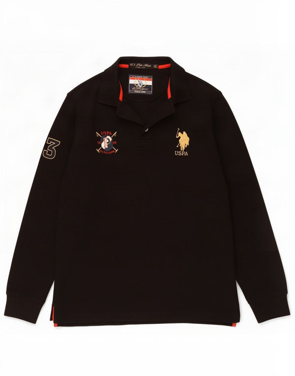 U.S. Polo Assn. Mens Graphic Long Sleeve Shirt 2XL Black Cotton