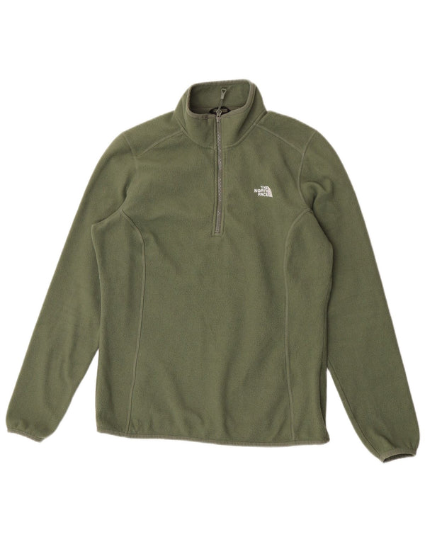 The North Face Womens Zip Neck Fleece Jumper UK 16 Large Green Polyester