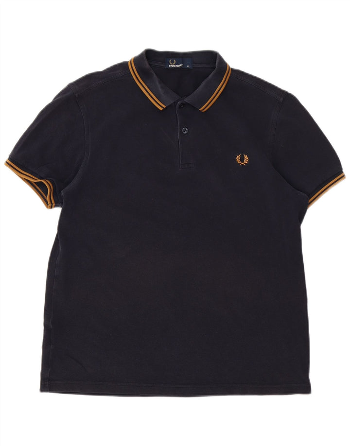 Fred Perry Mens Polo Shirt Medium Navy Blue Cotton