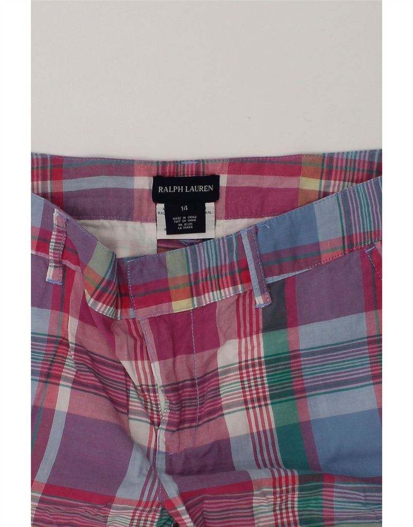 RALPH LAUREN Boys Chino Shorts 13-14 Years W30  Pink Check Cotton | Vintage Ralph Lauren | Thrift | Second-Hand Ralph Lauren | Used Clothing | Messina Hembry 