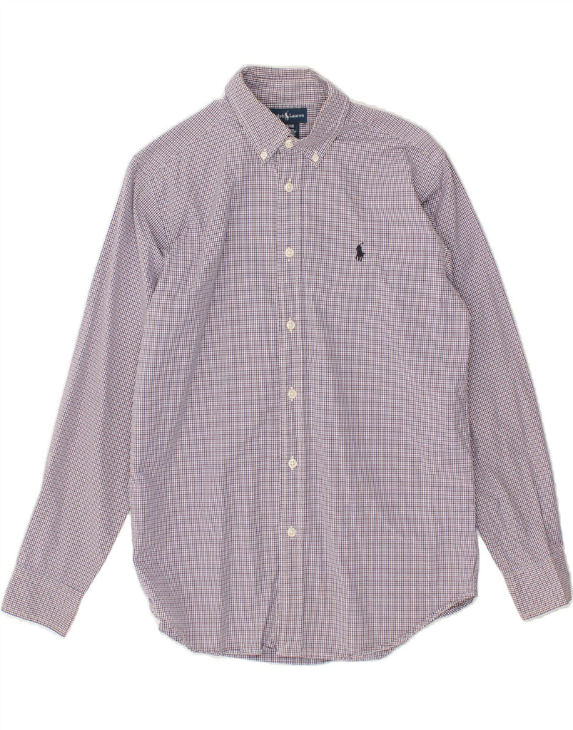 RALPH LAUREN Boys Shirt 15-16 Years Large Blue Check Cotton Vintage Ralph Lauren and Second-Hand Ralph Lauren from Messina Hembry 