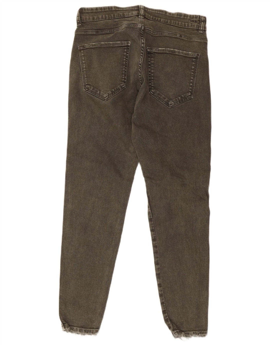 Zara Mens Distressed Slim Jeans EU 42 Medium W32 L27 Khaki Cotton