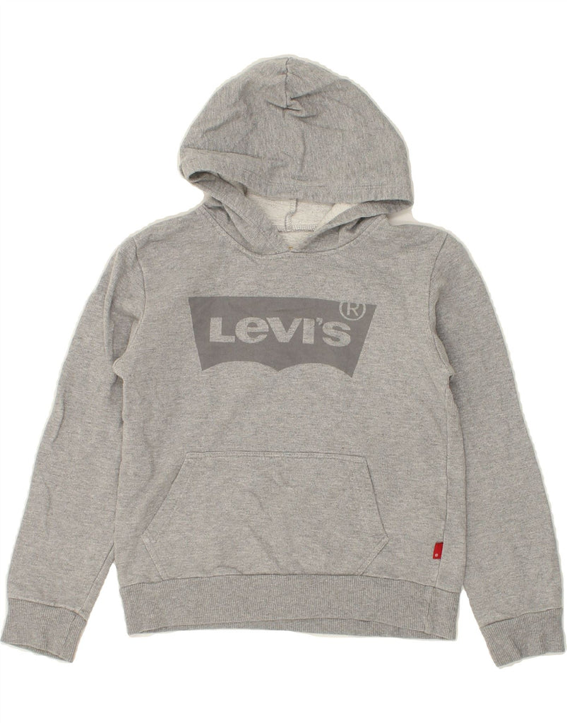 LEVI'S Boys Graphic Hoodie Jumper 9-10 Years Grey Cotton | Vintage Levi's | Thrift | Second-Hand Levi's | Used Clothing | Messina Hembry 