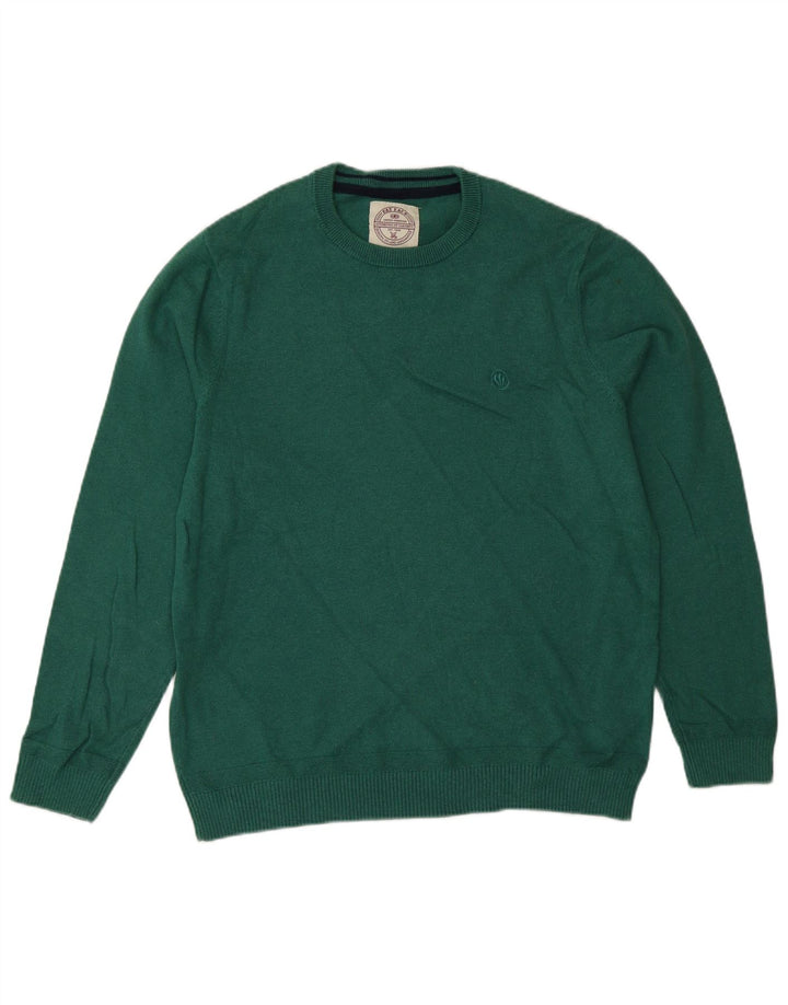 Fat Face Mens Crew Neck Jumper Sweater Medium Green Cotton