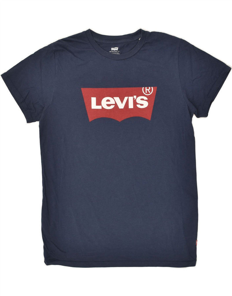 LEVI'S Mens Graphic T-Shirt Top Small Navy Blue Cotton | Vintage Levi's | Thrift | Second-Hand Levi's | Used Clothing | Messina Hembry 